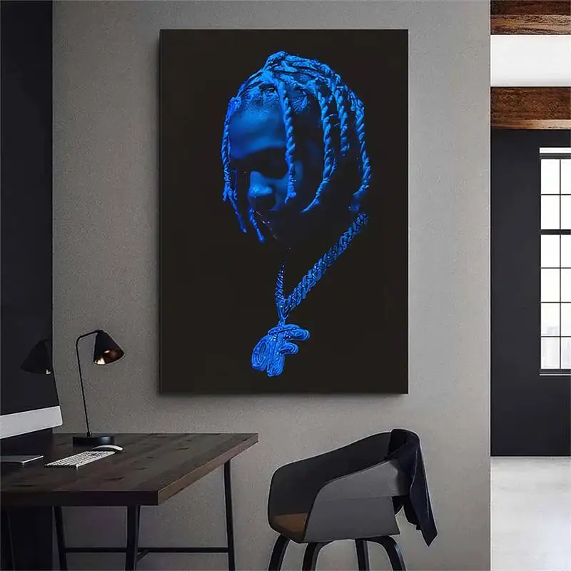 Lil Durk Blue Shadow Wall Art