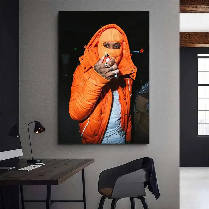 Lil Durk Orange Color Wall Art